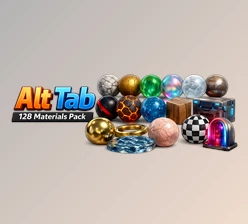 Alt Tab 128 Materials Pack - Blender Procedural Materials by Superhivemarket
