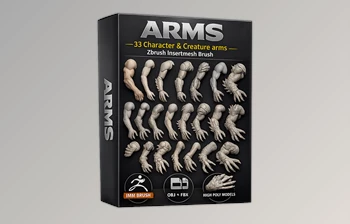 ARMS - Zbrush Insertmesh Brush (33 <span class='badge badge-warning'>Character</span> & Creature arms) by Artstation