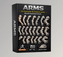 ARMS - Zbrush Insertmesh Brush (33 Character & Creature arms) by Artstation