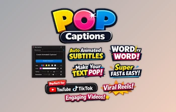 POP Captions - Caption Animator in Ae by <span class='badge badge-warning'>Aescripts</span> (v2.0 for <span class='badge badge-warning'>Win</span>, <span class='badge badge-warning'>Mac</span>)