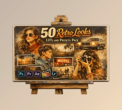 50 Retro Looks LUTs and Presets Pack by Artstation (Eldamar Studio)