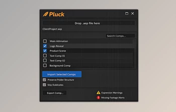Pluck - <span class='badge badge-warning'>Move</span> and reuse comps in Ae by <span class='badge badge-warning'>Aescripts</span> (v1.2.3)