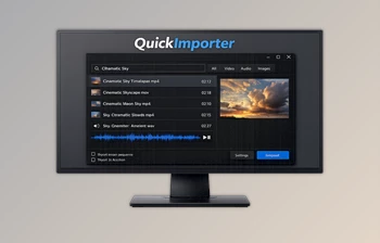QuickImporter by <span class='badge badge-warning'>Aescripts</span> (v1.5.008)
