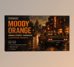 Moody Orange - Urban Street Cinematic Lightroom Presets by FilterGrade