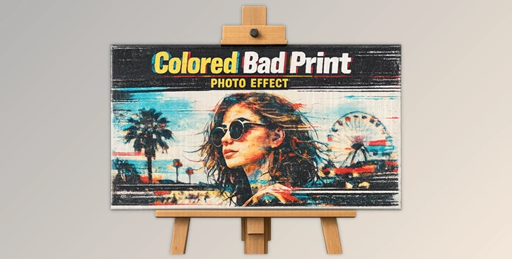 Colored Bad Print Photo Effect