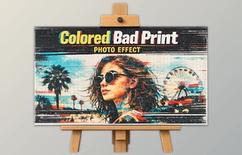 Colored Bad <span class='badge badge-warning'>Print</span> Photo Effect for Ps by YouWorkForThem