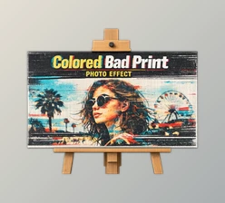 Colored Bad Print Photo Effect for Ps by YouWorkForThem