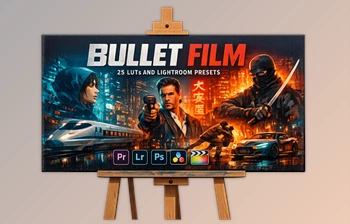 Bullet <span class='badge badge-warning'>Film</span> - 25 <span class='badge badge-warning'>LUTs</span> and Lightroom Presets by Artstation (SparkleStock)