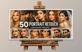 50 Portrait Retouch <span class='badge badge-warning'>Lightroom</span> Presets by FilterGrade