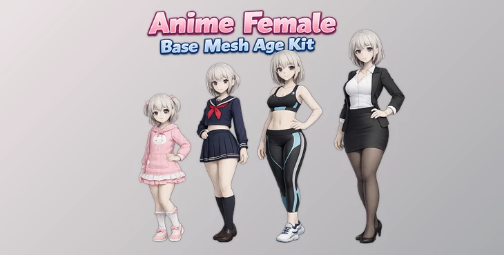 Anime Female Base Mesh Age Kit