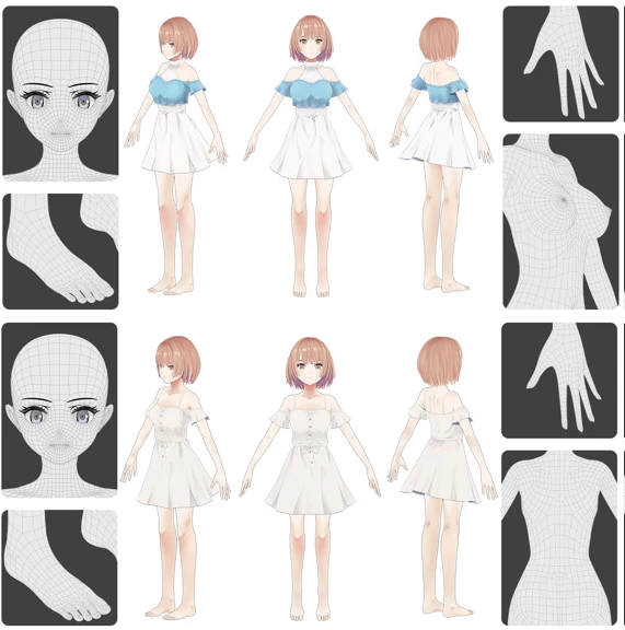 Anime Female Base Mesh Age Kit