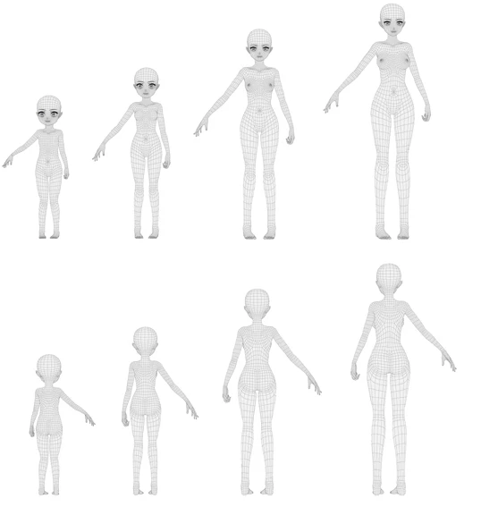 Anime Female Base Mesh Age Kit