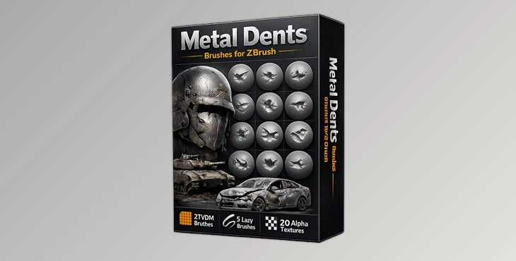 Metal Dents Brushes for Zbrush
