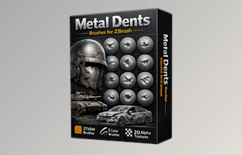 Metal Dents Brushes for <span class='badge badge-warning'>Zbrush</span> by Artstation