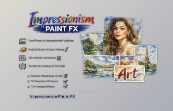 Impressionism Paint FX: <span class='badge badge-warning'>Photoshop</span> Plugin by Artstation
