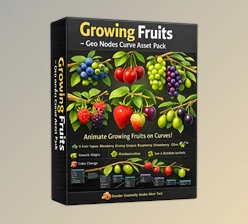 Growing Fruits (Geo Nodes Curve Asset Pack) for Blender by Superhivemarket