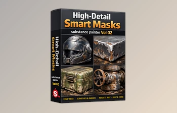 <span class='badge badge-warning'>High</span>-Detail Smart Masks Vol 02 by Artstation (Substance Painter)
