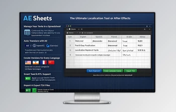 AE Sheets - <span class='badge badge-warning'>Video</span> Localization And Translation by Aescripts (v1.1.1)