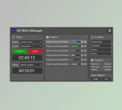 AE Work Manager - Time tracking in Ae by Aescripts (v1.0.0)