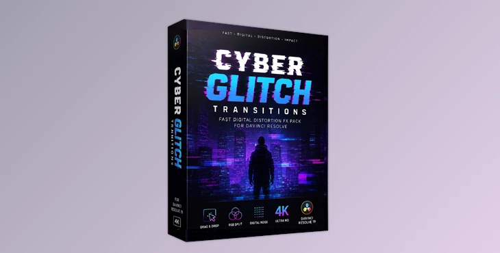 Cyber Glitch Transitions Fast Digital Distortion FX Pack For DVR