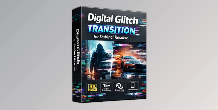 Digital Glitch Transition For DaVinci Resolve