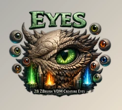 EYES - 28 Zbrush VDM creature eyes and 15 Eyeballs IMM brush by ArtStation