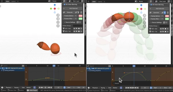 3D onion skinning