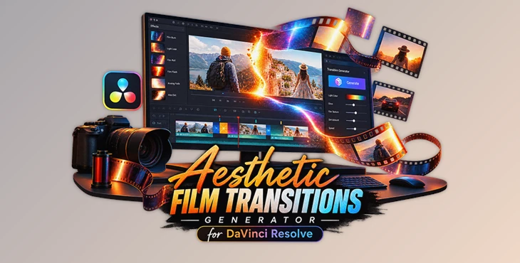  Aesthetic Film Transitions Generator for DaVinci Resolve