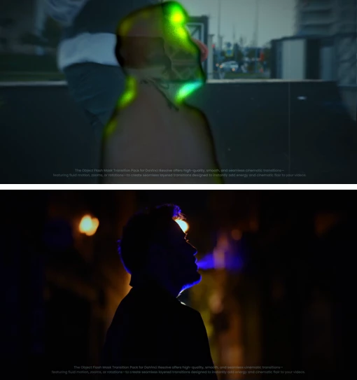 Object Mask Flash Transitions for Davinci Resolve by Videohive