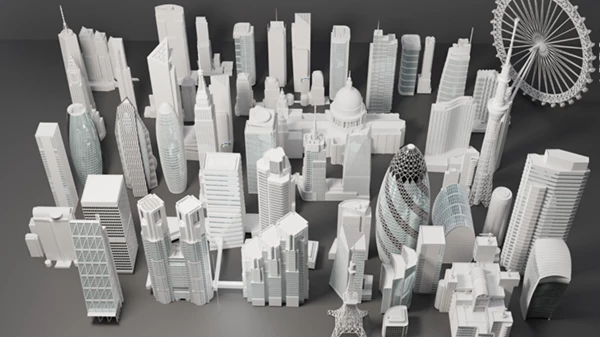 Real World High Detailed Skyscrapers and Buildings