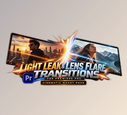 Light Leak & Lens Flare Transitions – Cinematic MOGRT Pack for Pr by Videohive (59808313)