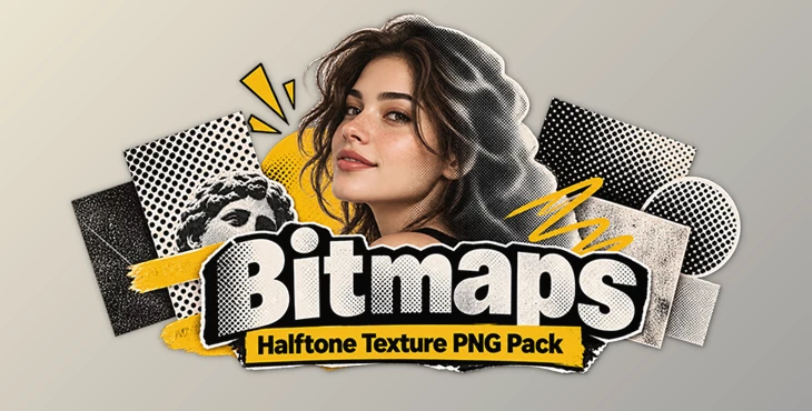 Bitmaps Halftone Texture PNG Pack (8K) 