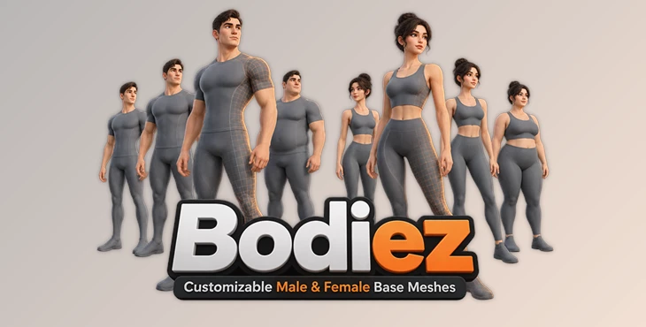 Bodiez: Customizable Male & Female Base Meshes