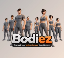Bodiez: Customizable Male & Female Base Meshes by Superhivemarket