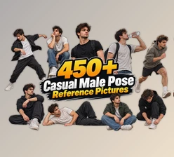 450+ Casual Male Pose Reference Pictures by Grafit Studio on Gumroad