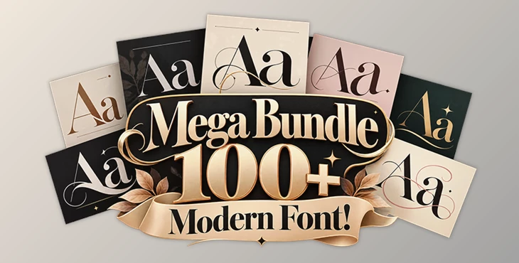 Mega Bundle 100+ Modern Font! 