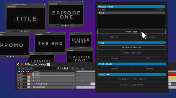 Text Styles AE by Aescripts