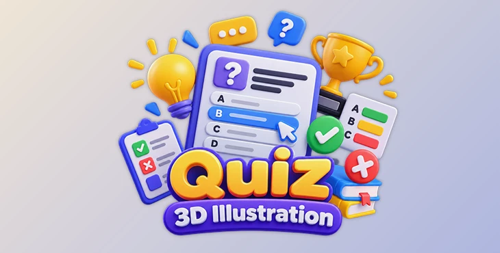 Quiz 3D Illustration