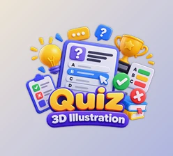 Quiz 3D Illustration by UI8