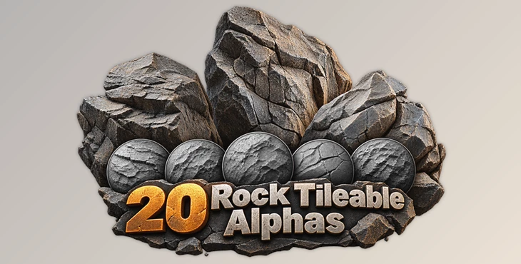 20 Rock Tileable Alphas