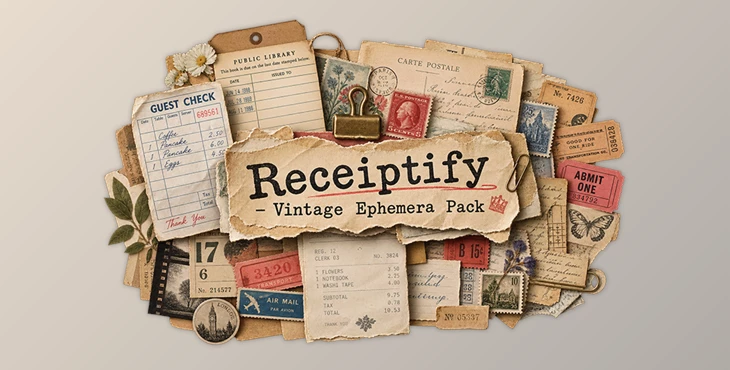 Receiptify - Vintage Ephemera Pack 
