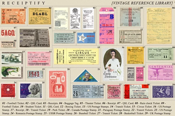 Receiptify - Vintage Ephemera Pack by Creativemarket (291724177)