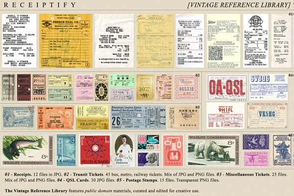 Receiptify - Vintage Ephemera Pack by Creativemarket (291724177)