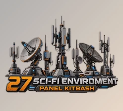15 SCI-FI ANTENNA VOL 01 for Blender by Superhivemarket
