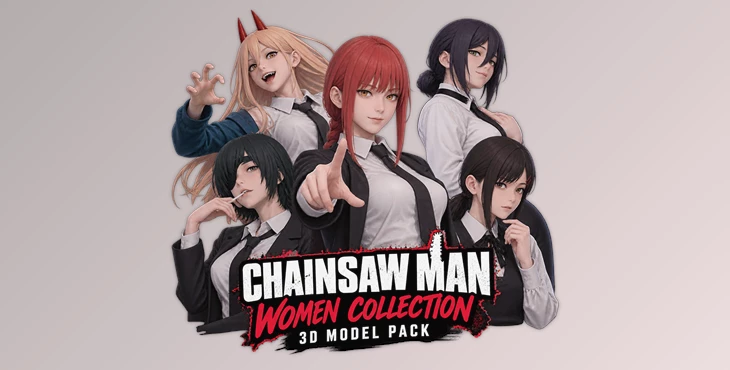 Chainsaw Man Women Collection 3D Model Pack 