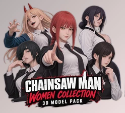 Chainsaw Man Women Collection 3D Model Pack by CGTrader