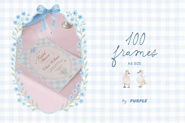 Bowette: Whimsical Frames & Papers by Creativemarket (291459003)