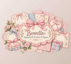 Bowette: Whimsical Frames & Papers by Creativemarket (291459003)